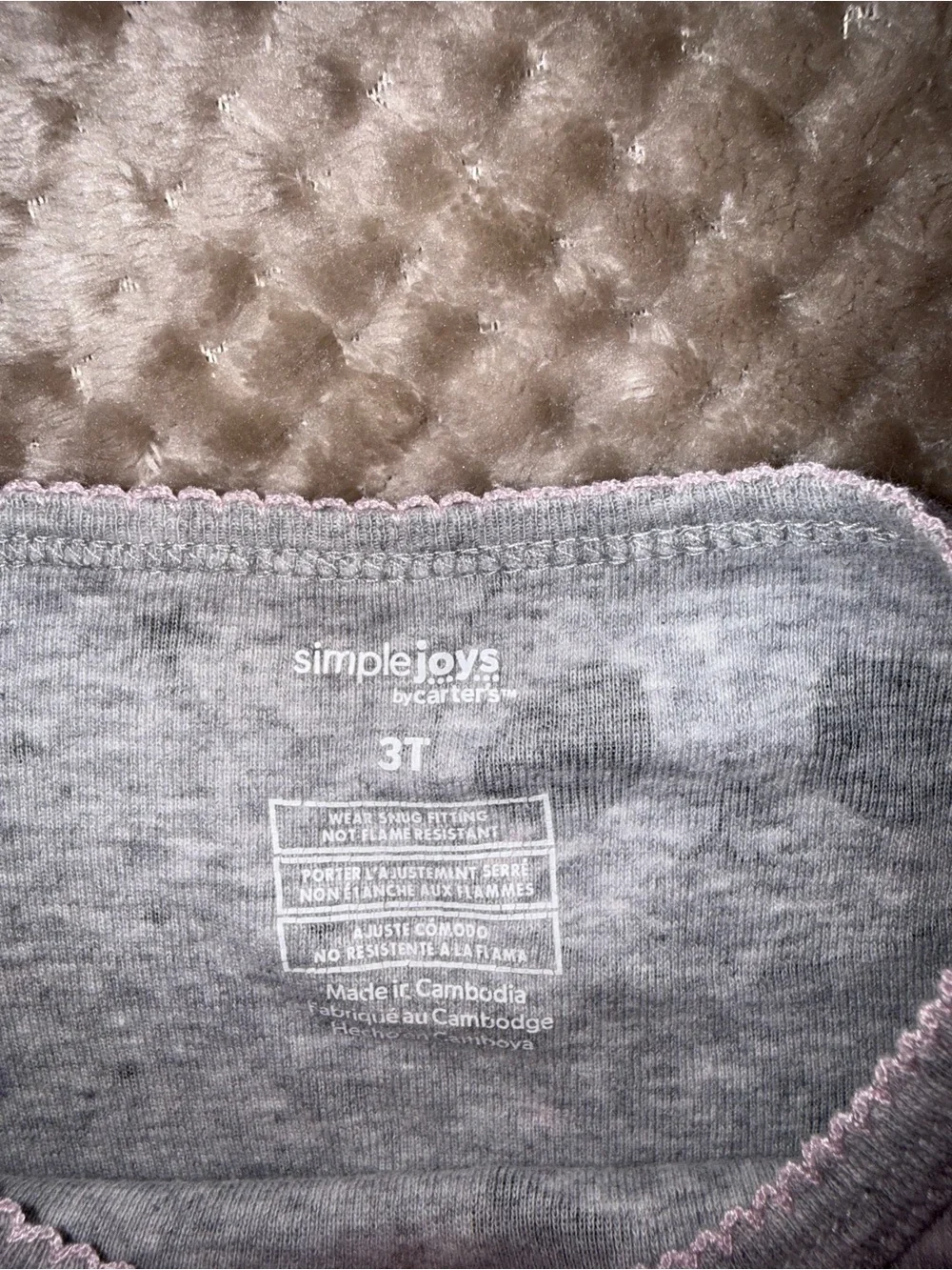 Carter's Gray Panda Print Kids Pajama Set